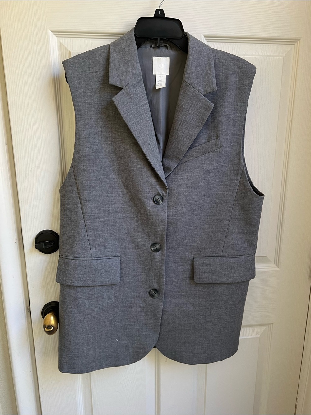 H&M Gray Oversized Sleeveless Blazer Vest
